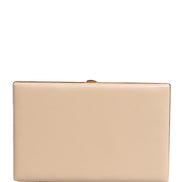 Dolce & Gabbana Beige Lambskin Leather Clutch Evening Women Purse Bag