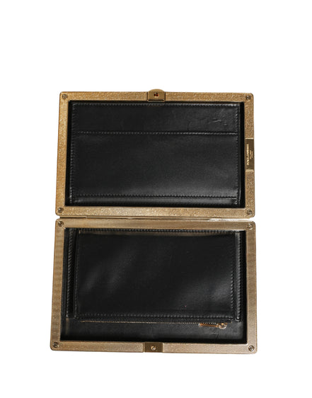 Dolce & Gabbana Beige Lambskin Leather Clutch Evening Women Purse Bag