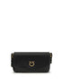 PINKO Black Calf Leather Bos Taurus Shoulder Bag