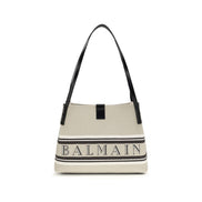 Τσάντα ώμου Balmain μπεζ από βαμβάκι  