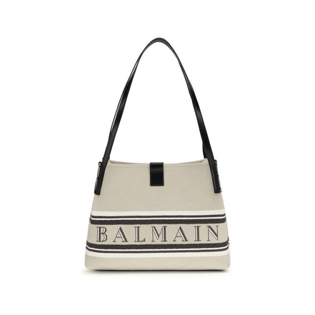 Τσάντα ώμου Balmain μπεζ από βαμβάκι  