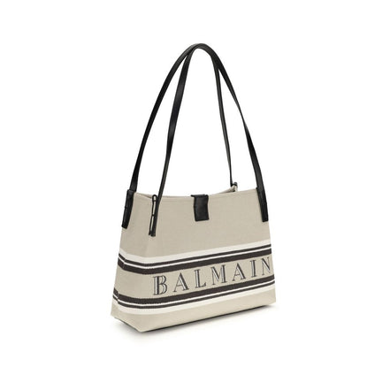Τσάντα ώμου Balmain μπεζ από βαμβάκι  