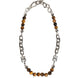 Dolce & Gabbana Silver Tone Brass Chain Beaded Gem DG Logo Bracelet