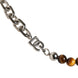 Dolce & Gabbana Silver Tone Brass Chain Beaded Gem DG Logo Bracelet
