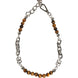 Dolce & Gabbana Silver Tone Brass Chain Beaded Gem DG Logo Bracelet