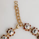 Dolce & Gabbana Gold Brass FRUIT Pendants Flowers Crystal Logo Necklace
