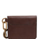 Dolce & Gabbana Brown Leather Logo Embossed Key Chain Card Holder Wallet