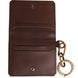Dolce & Gabbana Brown Leather Logo Embossed Key Chain Card Holder Wallet