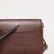 Dolce & Gabbana Brown Leather Logo Embossed Key Chain Card Holder Wallet