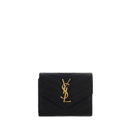 Πορτοφόλι Saint Laurent από μαύρο δέρμα μοσχαριού Bos Taurus