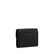 Πορτοφόλι Saint Laurent από μαύρο δέρμα μοσχαριού Bos Taurus