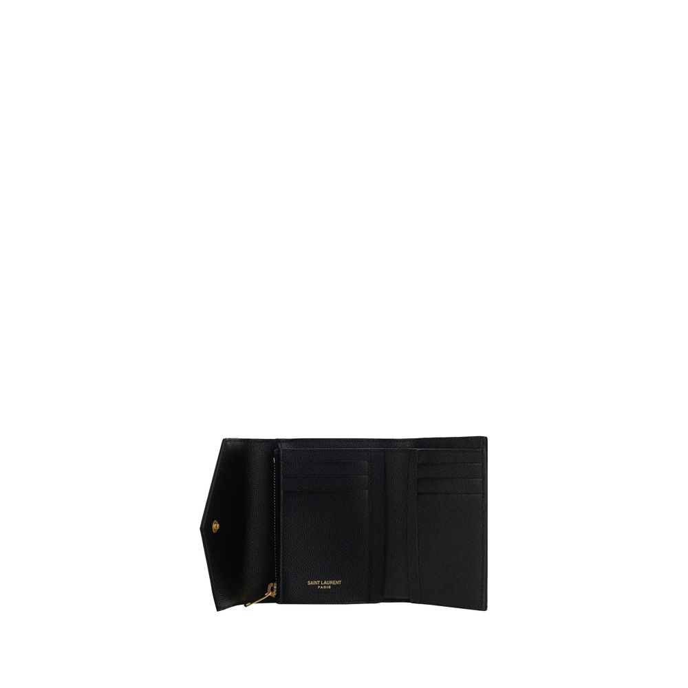 Πορτοφόλι Saint Laurent από μαύρο δέρμα μοσχαριού Bos Taurus