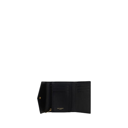 Πορτοφόλι Saint Laurent από μαύρο δέρμα μοσχαριού Bos Taurus