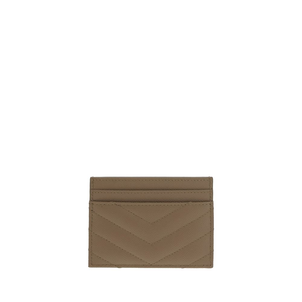 Δερμάτινο πορτοφόλι Saint Laurent καφέ μόσχου (Bos Taurus)