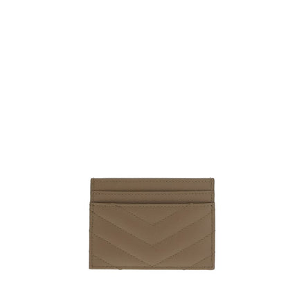 Δερμάτινο πορτοφόλι Saint Laurent καφέ μόσχου (Bos Taurus)