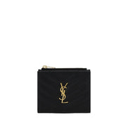 Πορτοφόλι Saint Laurent από μαύρο δέρμα μοσχαριού Bos Taurus