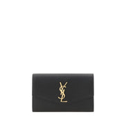 Πορτοφόλι Saint Laurent από μαύρο δέρμα μοσχαριού Bos Taurus