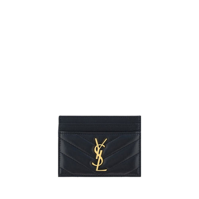 Saint Laurent Μαύρο Πορτοφόλι από Δέρμα Αρνιού Ovis Aries Aries