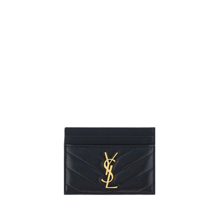 Saint Laurent Μαύρο Πορτοφόλι από Δέρμα Αρνιού Ovis Aries Aries