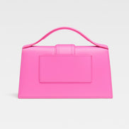 Jacquemus Neon Pink Leather Le Grand Bambino Handbag
