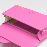 Jacquemus Neon Pink Leather Le Grand Bambino Handbag
