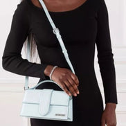 Jacquemus Pale blue Leather Le Grand Bambino Handbag