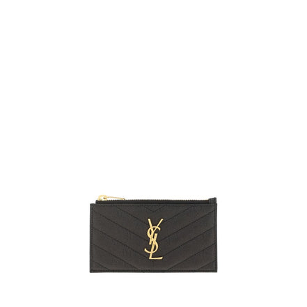 Πορτοφόλι Saint Laurent από μαύρο δέρμα μοσχαριού Bos Taurus