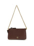 PINKO Brown Calf Leather Bos Taurus Shoulder Bag