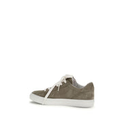 Brunello Cucinelli Gray Calf Leather Bos Taurus Low Top Sneakers