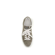Brunello Cucinelli Gray Calf Leather Bos Taurus Low Top Sneakers