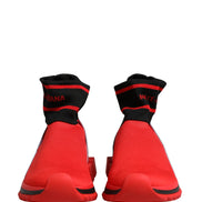 Dolce & Gabbana Red Black Sorrento Socks Sneakers Shoes