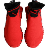 Dolce & Gabbana Red Black Sorrento Socks Sneakers Shoes
