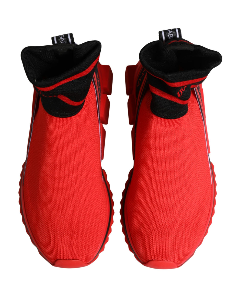 Dolce & Gabbana Κόκκινα Μαύρα Παπούτσια Sneakers Sorrento Socks