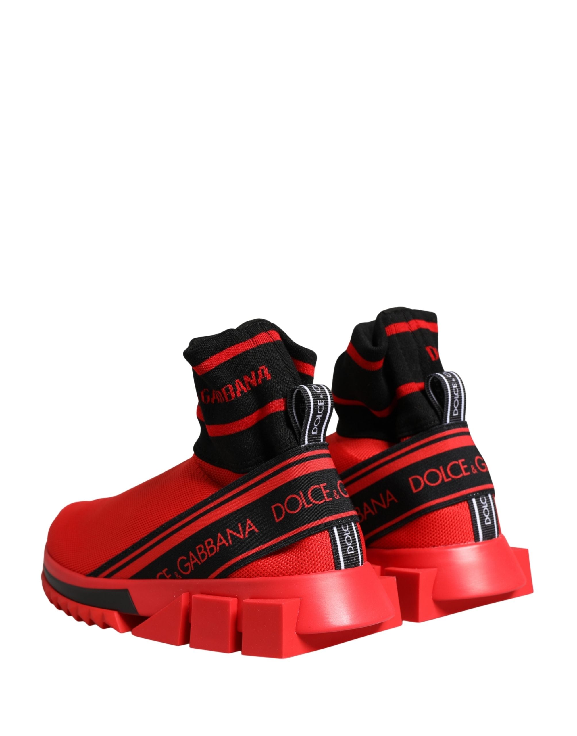 Dolce & Gabbana Κόκκινα Μαύρα Παπούτσια Sneakers Sorrento Socks