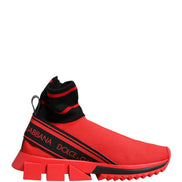 Dolce & Gabbana Red Black Sorrento Socks Sneakers Shoes