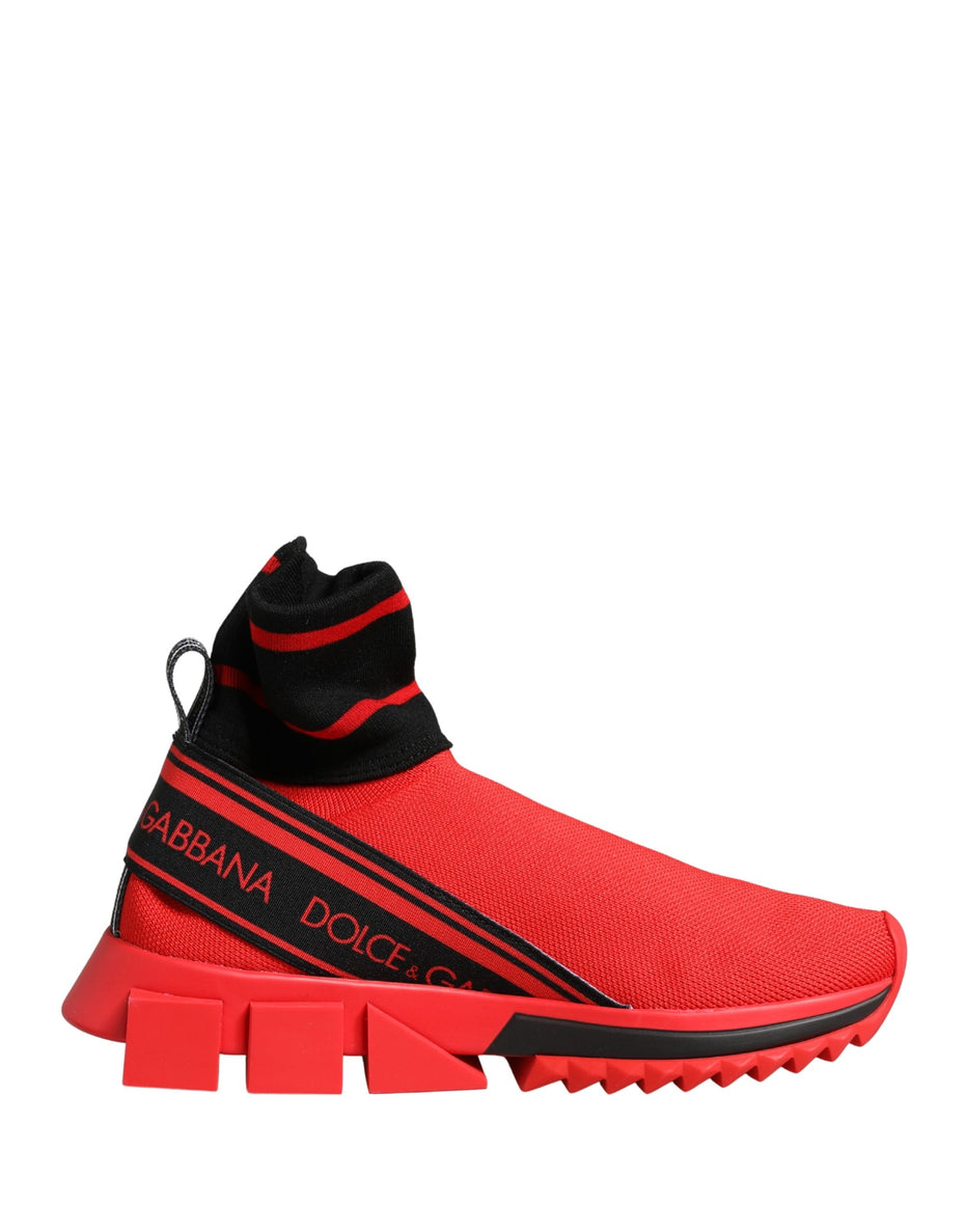 Dolce & Gabbana Κόκκινα Μαύρα Παπούτσια Sneakers Sorrento Socks