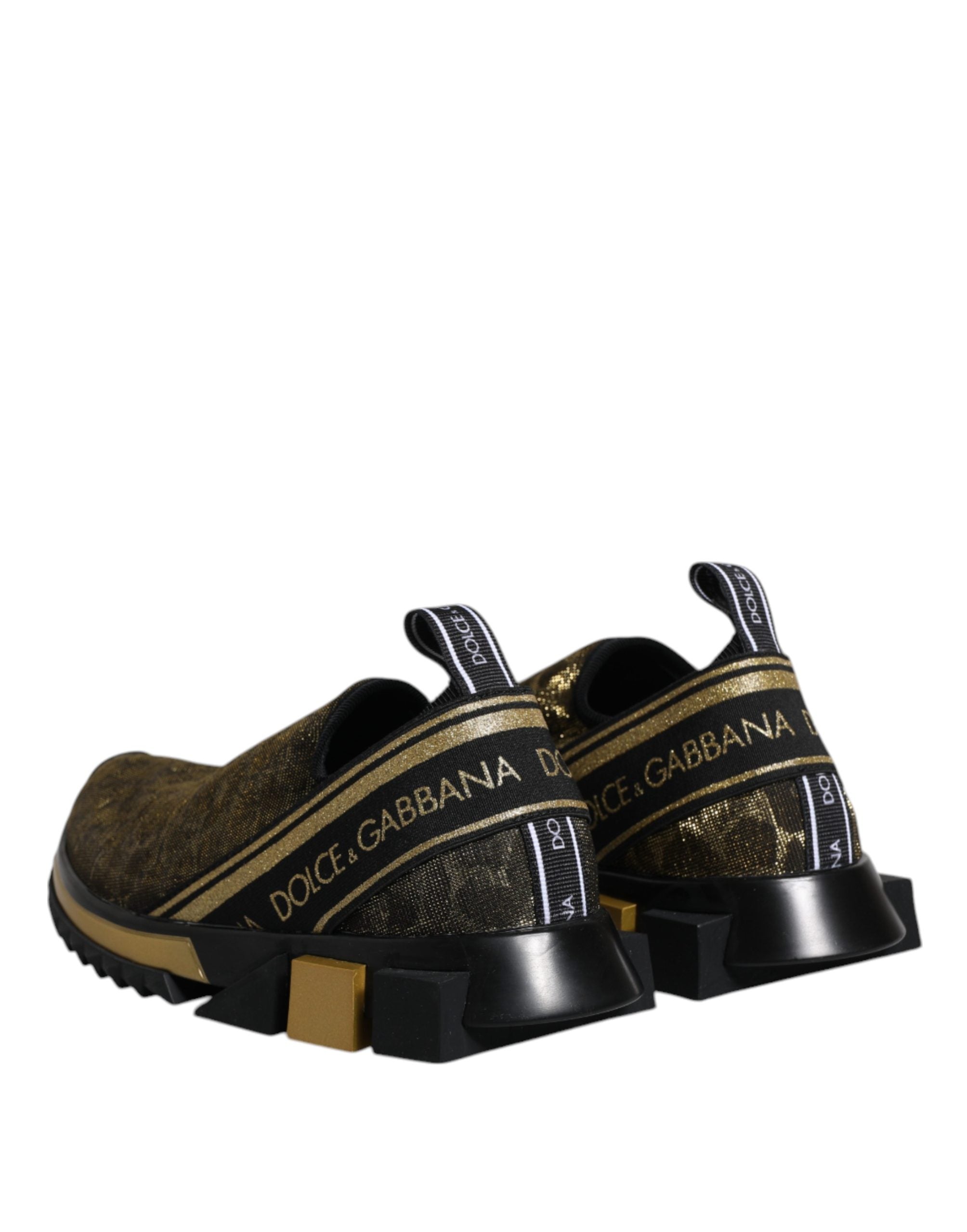 Dolce & Gabbana Χρυσά Glitter Leopard Sneakers Sorrento Παπούτσια