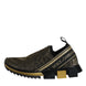 Dolce & Gabbana Χρυσά Glitter Leopard Sneakers Sorrento Παπούτσια