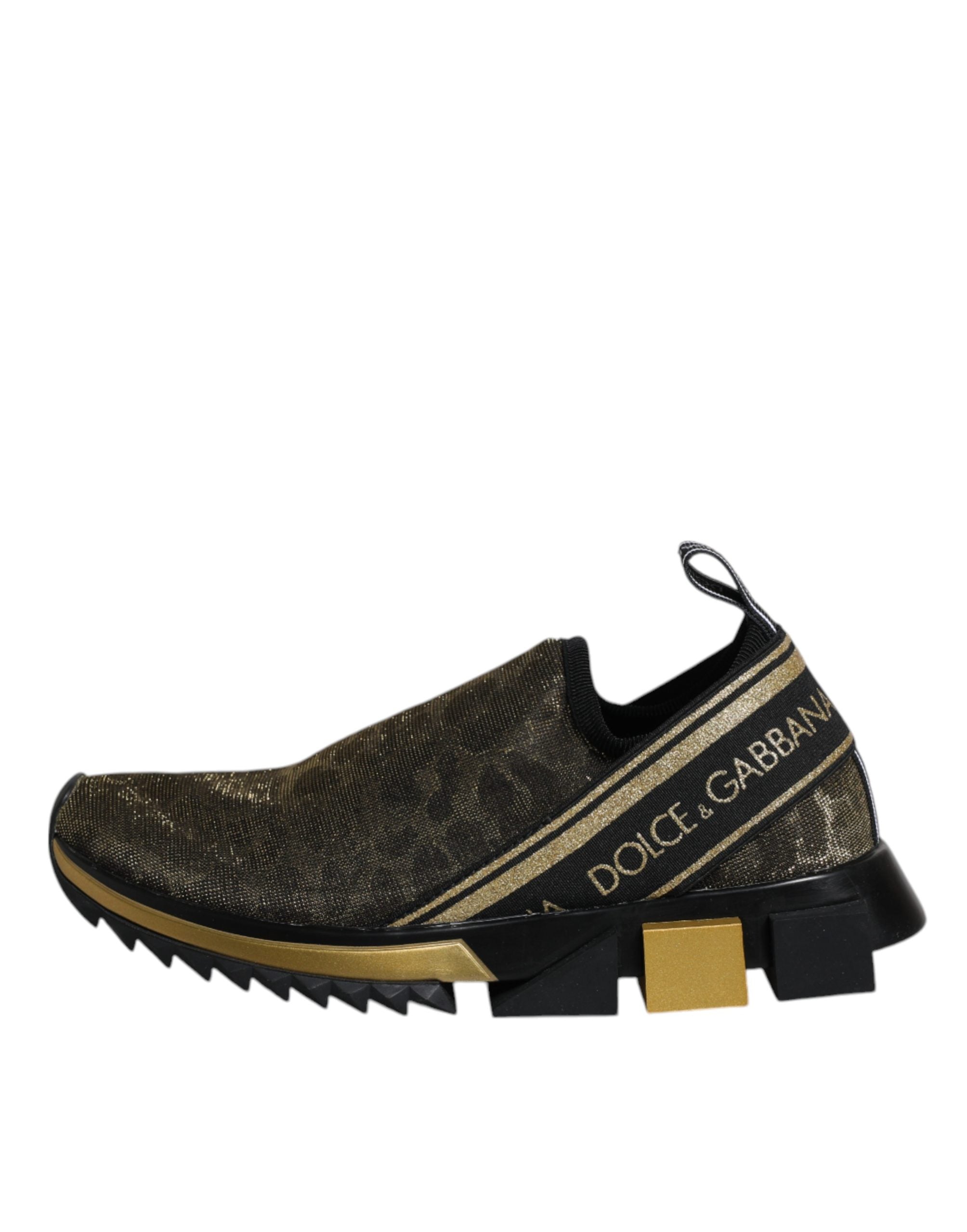 Dolce & Gabbana Χρυσά Glitter Leopard Sneakers Sorrento Παπούτσια