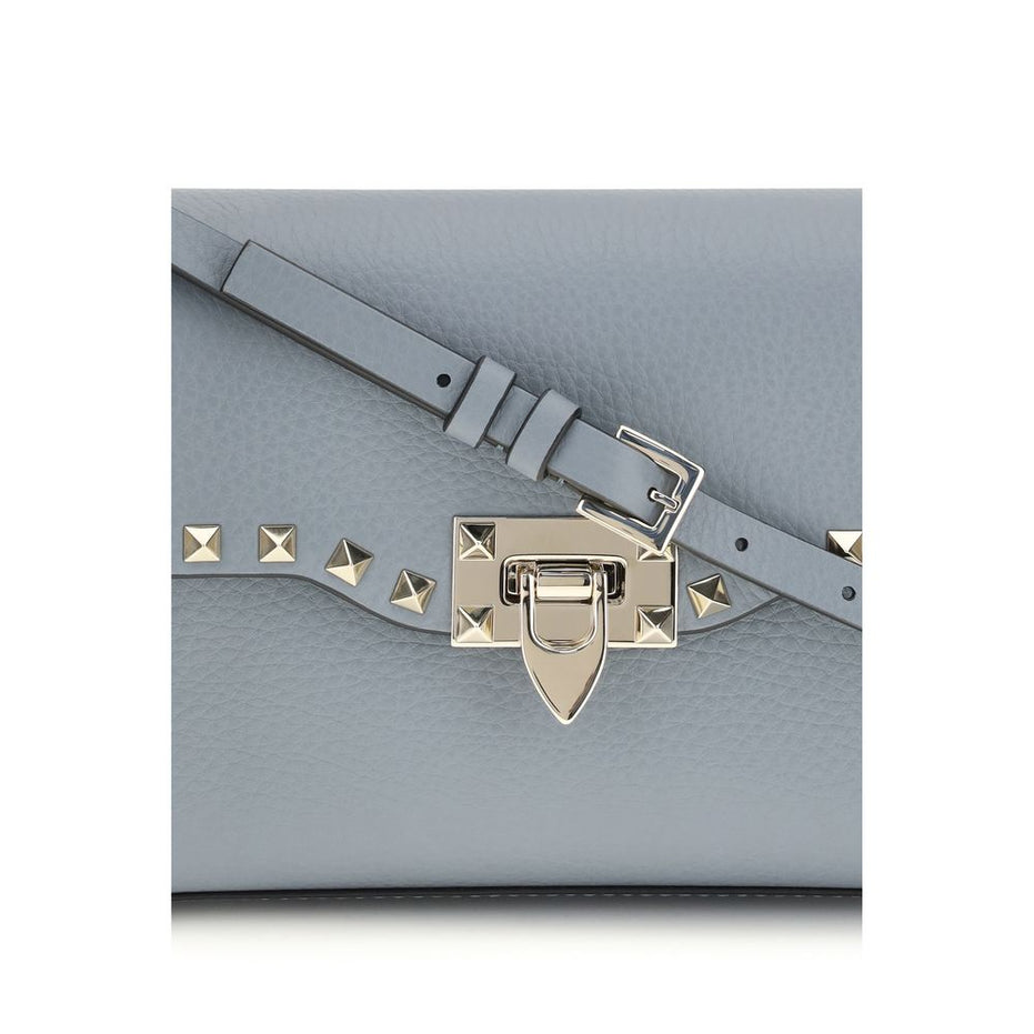 Valentino Garavani Blue Calf Leather Bos Taurus Shoulder Bag