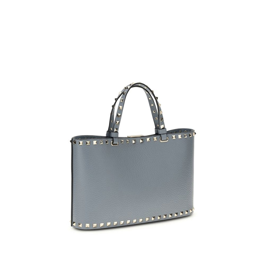 Valentino Garavani Blue Calf Leather Bos Taurus Shoulder Bag