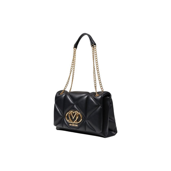 Τσάντα χειρός Love Moschino μαύρη από πολυαιθυλένιο