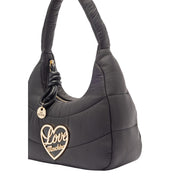 Τσάντα χειρός Love Moschino μαύρη από νάιλον