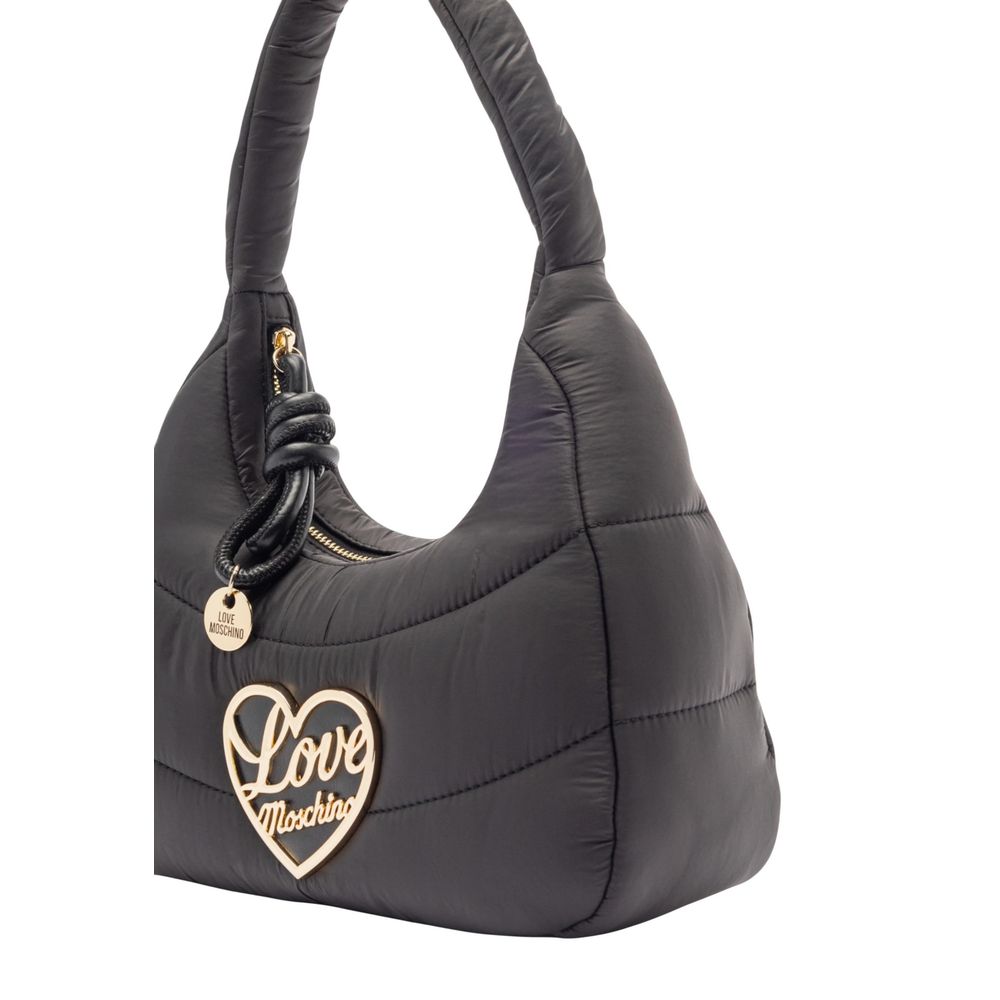 Τσάντα χειρός Love Moschino μαύρη από νάιλον