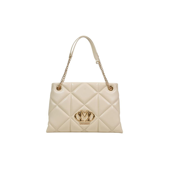 Love Moschino Μπεζ Τσάντα Χειρός από Συνθετικό Δέρμα