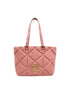 Love Moschino Pink Suede Leather Handbag