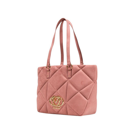Love Moschino Τσάντα Χειρός από Ροζ Καστόρινο Δέρμα