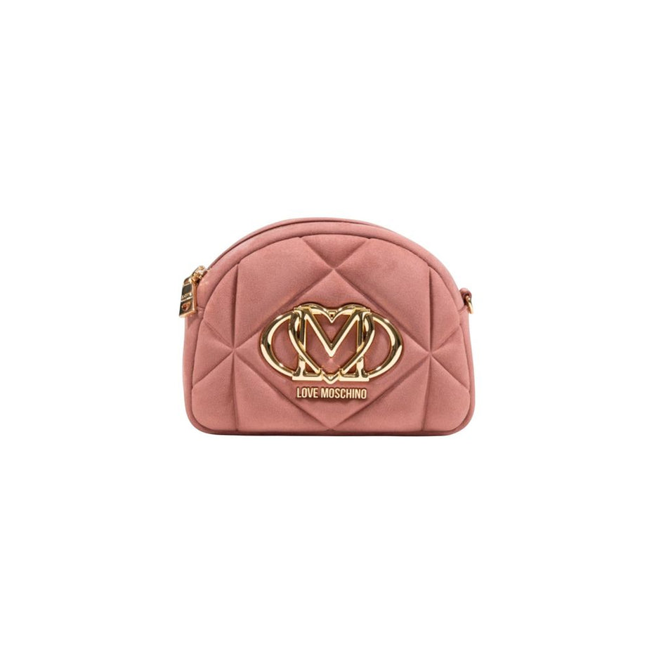 Τσάντα Love Moschino από ροζ δέρμα σουέντ