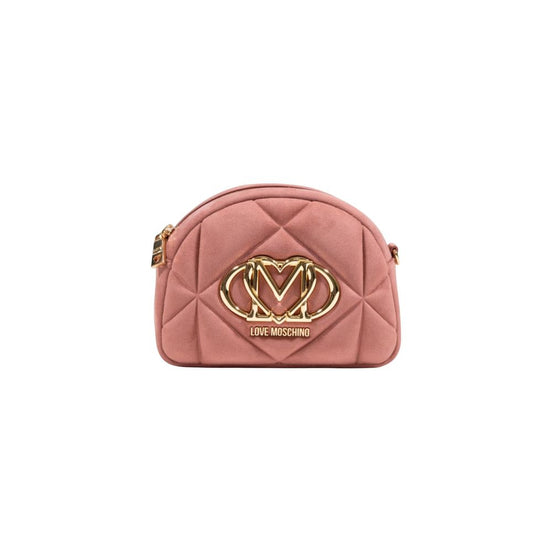 Τσάντα Love Moschino από ροζ σουέντ δέρμα