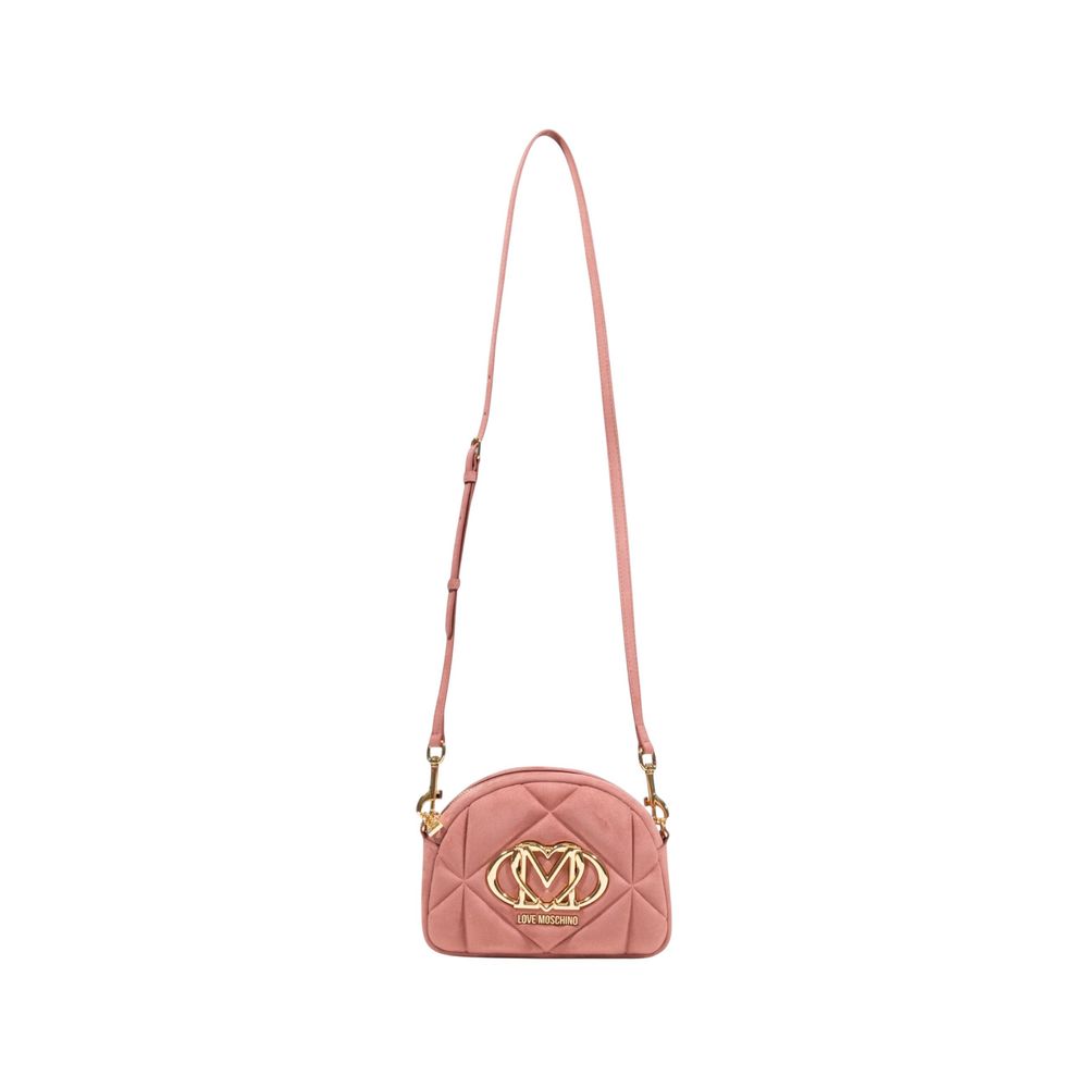 Τσάντα Love Moschino από ροζ δέρμα σουέντ